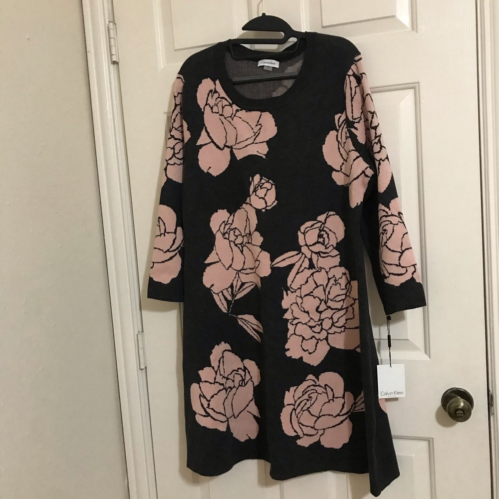 NWT Calvin Klein gray Sweater Dress